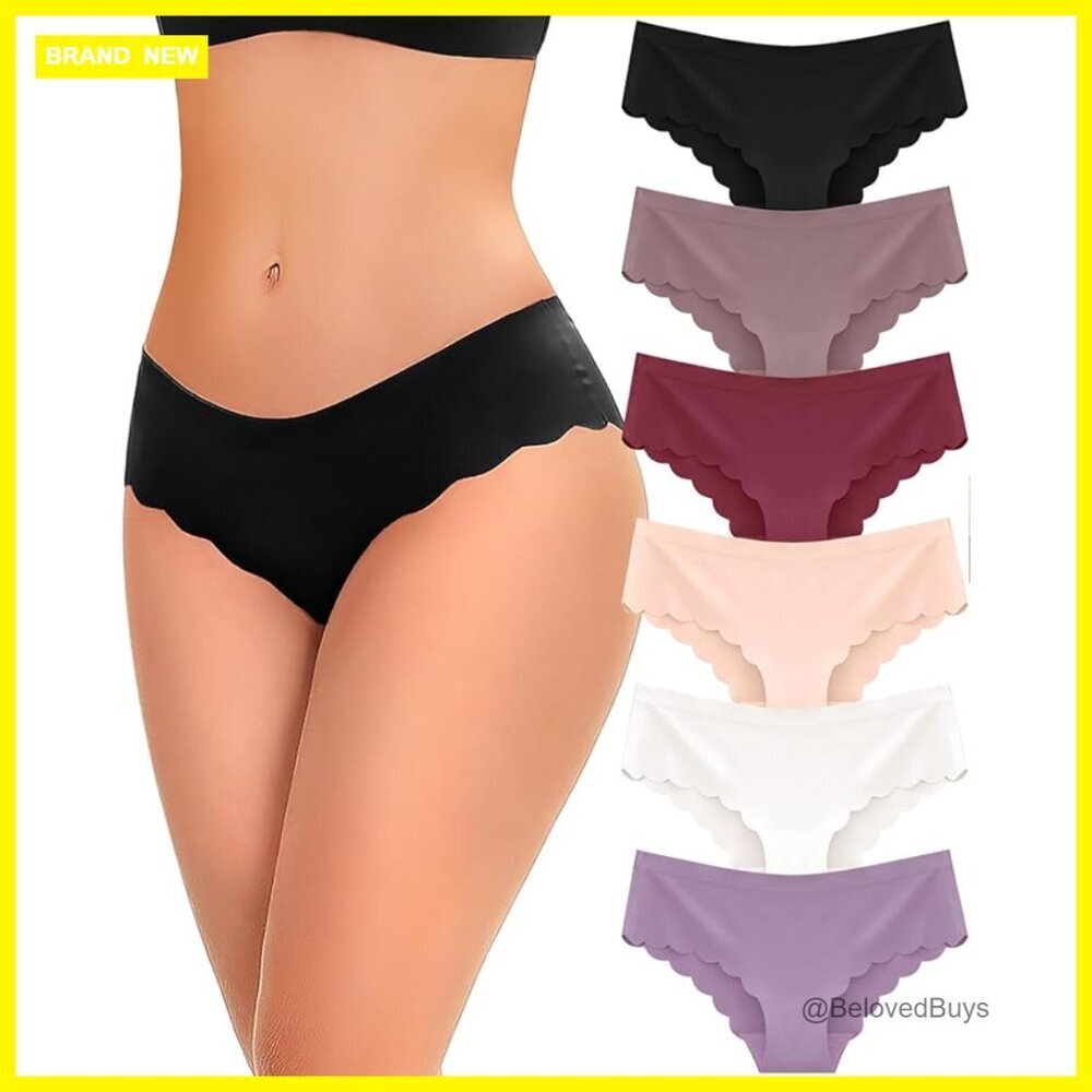 Seamless Low Rise Bikini Panties 6-Pack Cheeky No Show Women's S-XL